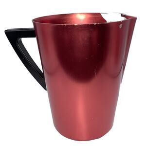 Red Regal Ware Vintage Mid-Century Modern Aluminum Pitcher with Black Handle